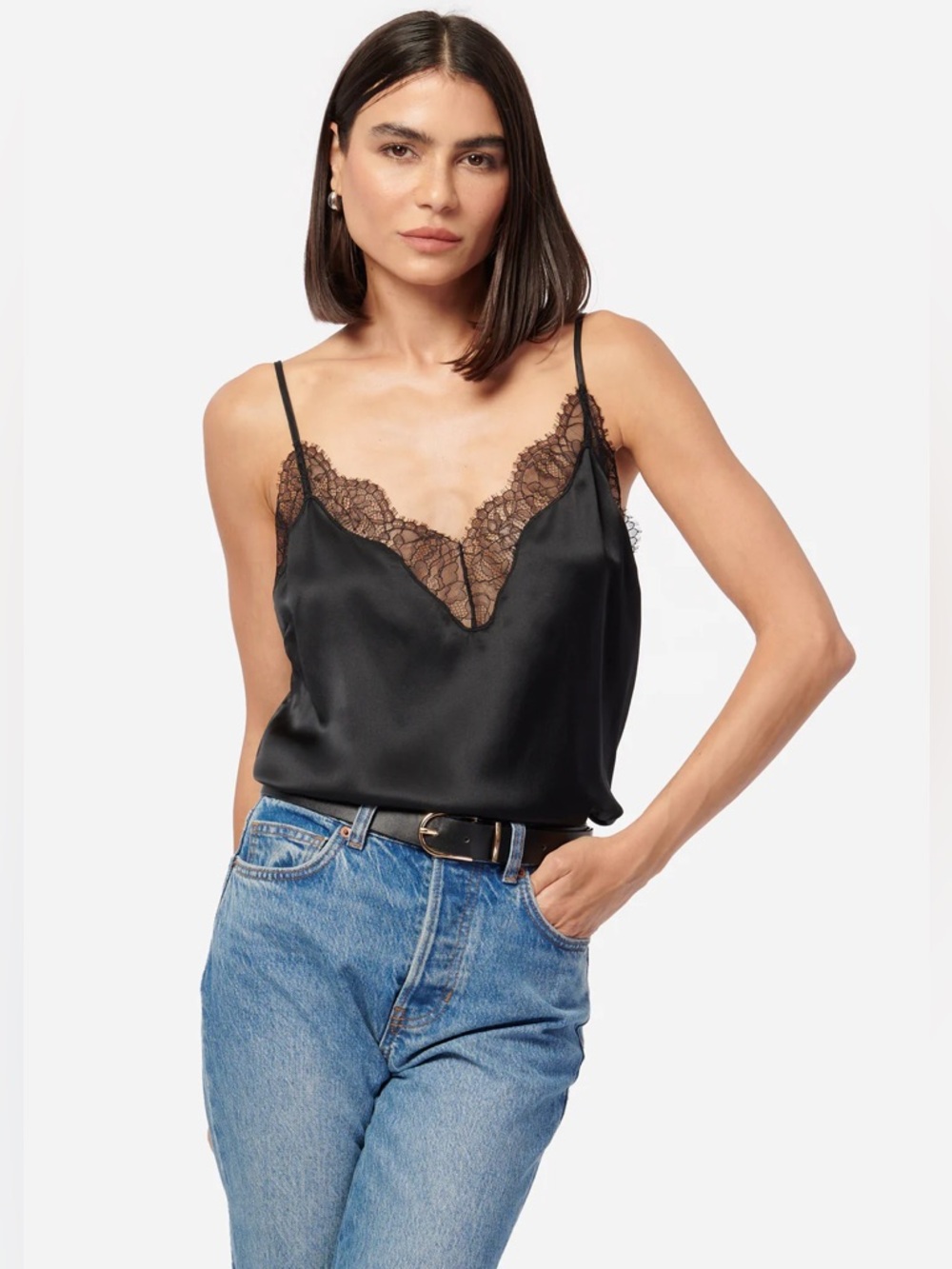 Cami NYC The Daisy Silk Cami in Black